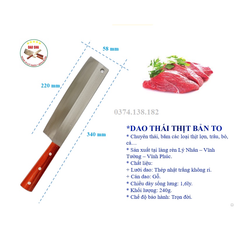 Bộ dao 5 món nhà bếp bằng thép Nhật trắng không gỉ - Thương hiệu Làng rèn Lý Nhân