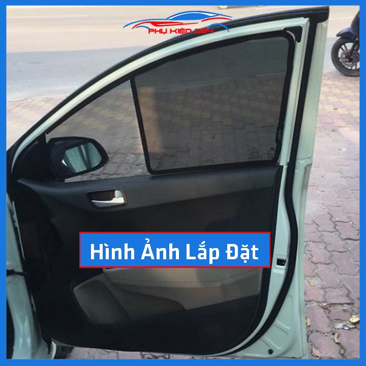 Bộ 4 rèm chắn nắng nam châm Hyundai i10 Hatchback 2014-2015-2016-2017-2018-2019 khung cố định chống tia UV