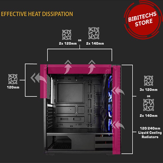 [ Chính hãng ] Vỏ case xigmatek Venom ⚡ Freeship ⚡ case máy tính E-ATX 2 mặt kính cường lực - BiBiTechs