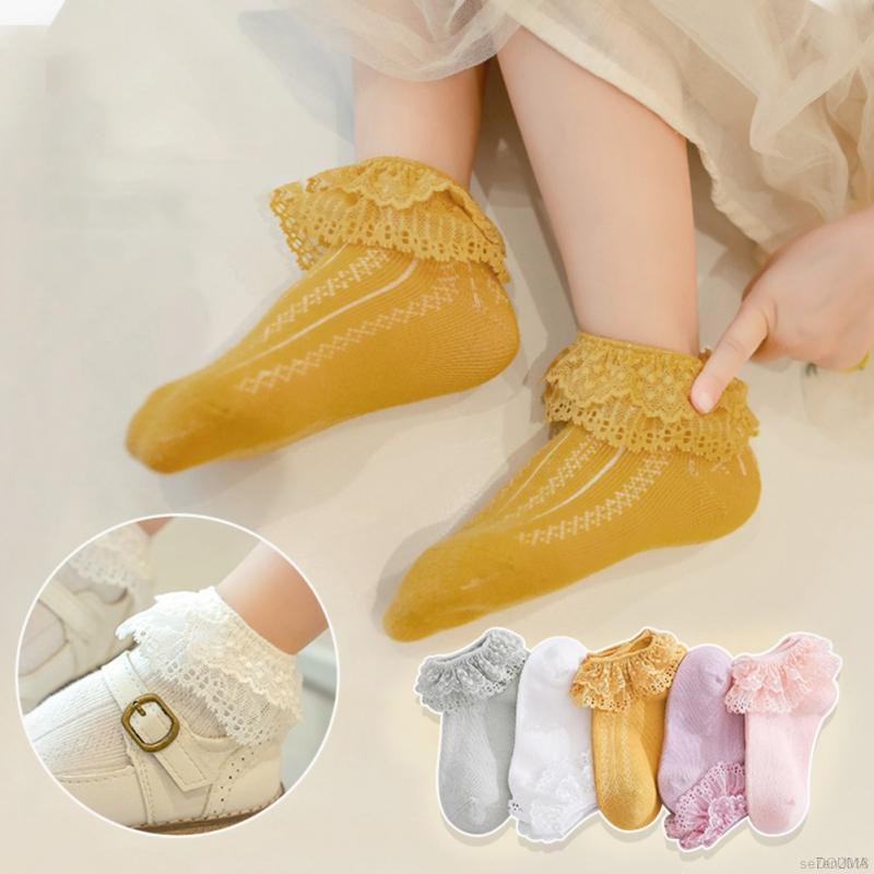 Vớ cotton thêu họa tiết dễ thương cho bé gái