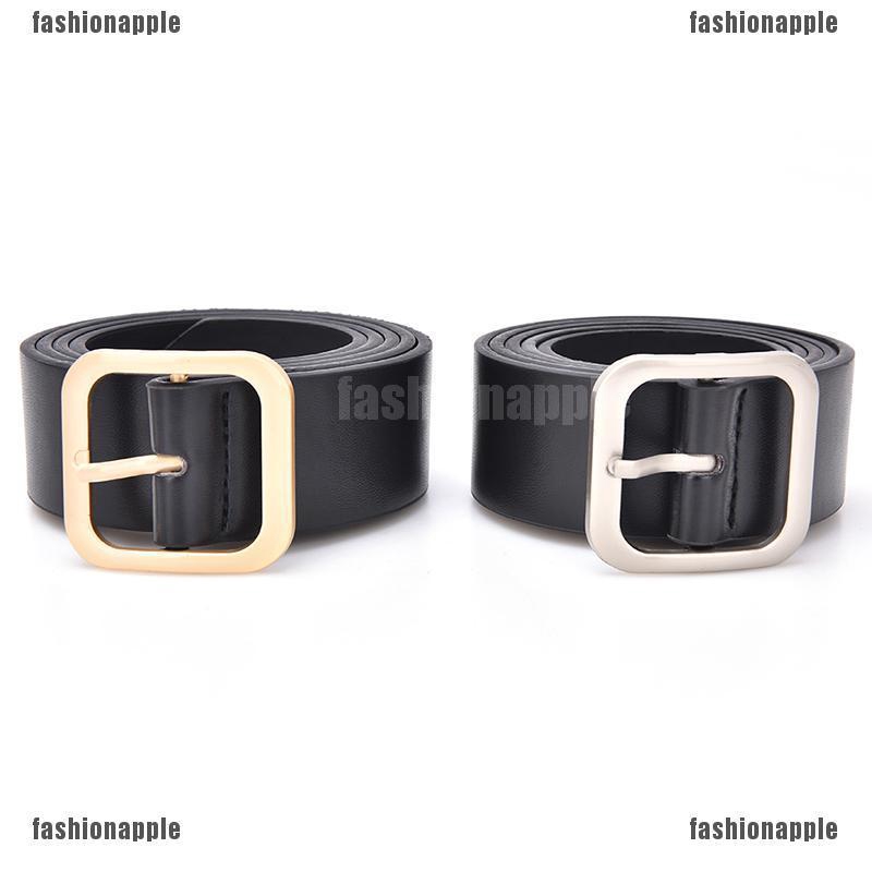 ❀❀ Thắt Lưng Da Khóa Vuông Kim Loại Thời Trang Cho Nữ