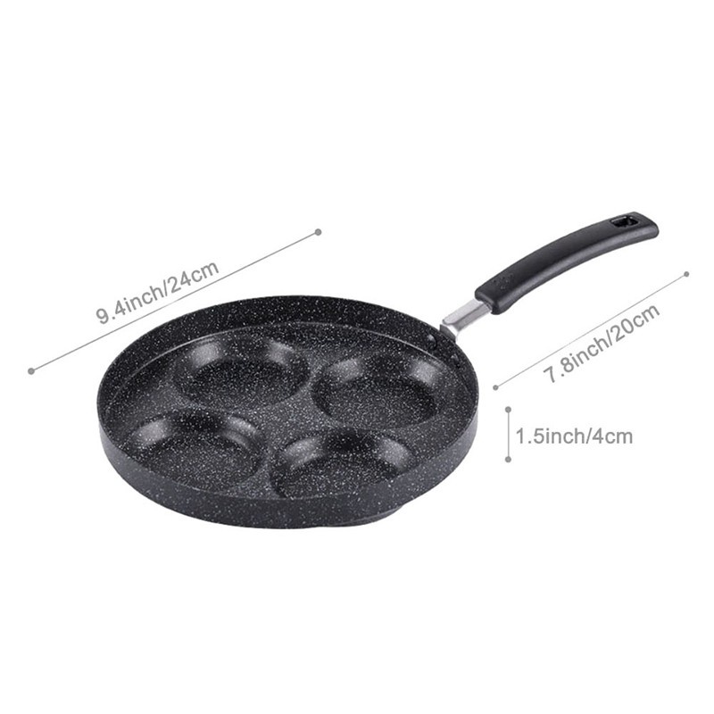 Aluminum 4-Cup Egg Frying Pan Non Stick Swedish Pancake, Plett,1 Pcs