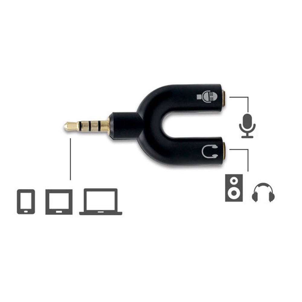 Bộ chia jack âm thanh thành 2 cổng loa và mic - Dạng đầu jack loại cao cấp