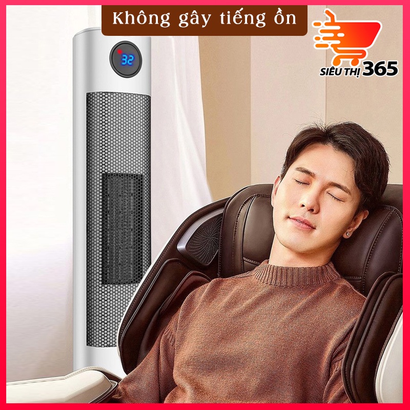 Quạt sưởi ấm_máy sưởi_Điều khiển từ xa_dáng đứng cao cấp - An toàn - Đầu xoay góc rộng đa năng