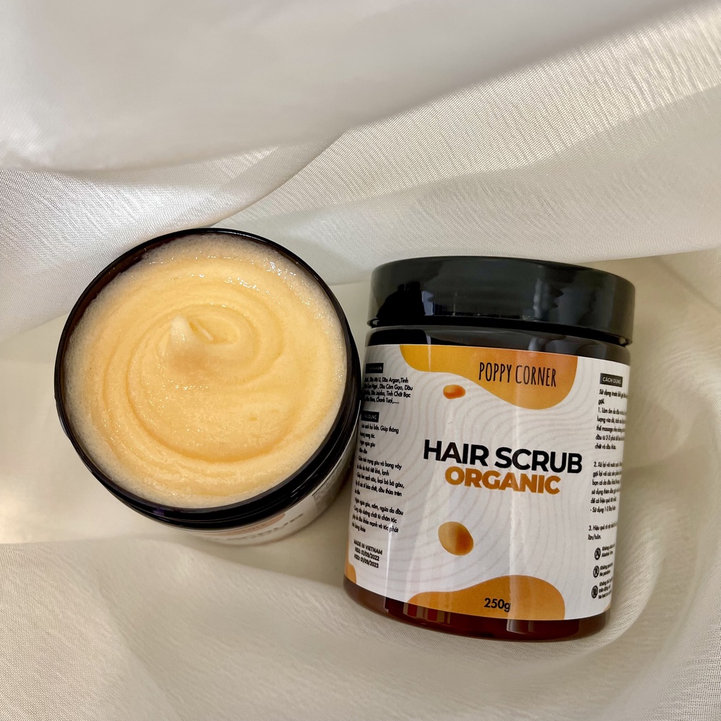 Tẩy tế bào chết da đầu muối tẩy tế bào chết cho tóc Hair Scrub giảm gàu giảm bết kiềm dầu nhờn sạch da đầu Poppy Corner