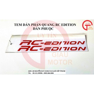 Cặp tem phản quang dán phuộc rc edition màu đỏ