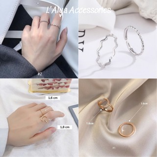 Bộ 2 Nhẫn Đeo Tay Thiết Kế Basic Thời Trang Phong Cách Hàn Quốc Phụ Kiện Nữ Cực Đẹp NBH005 L'Alya Accessories