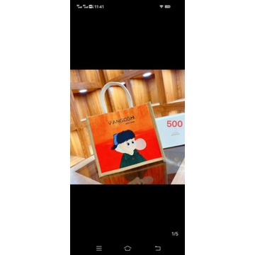 Túi Vải Canvas Mini In Họa Tiết Graffiti Dễ Thương