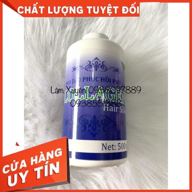 [FREESHIP] Tinh dầu serum phục hồi phủ lụa 1000ml pha hoá chất uốn duỗi nhuộm phủ bóng TVF màu xanh bảo vệ tóc bóng tóc