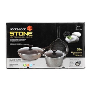 Bộ nồi chảo Lock&Lock Stone LCA6202S3