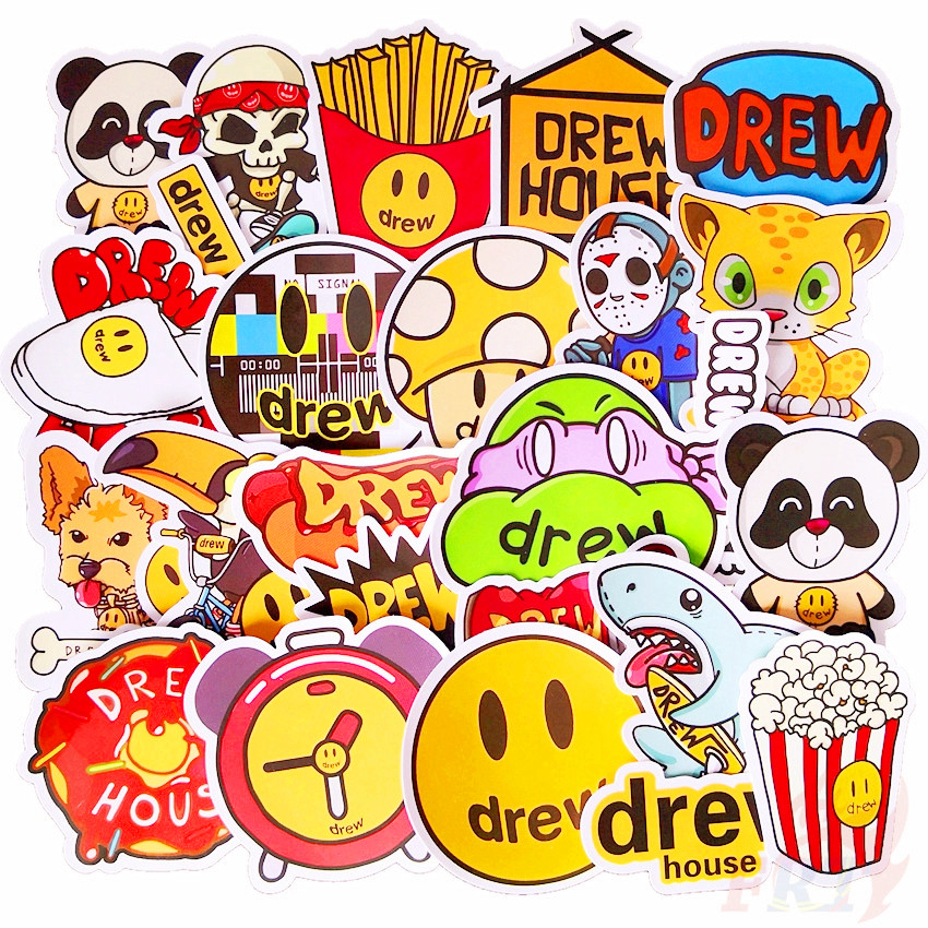 ❉ Drew House - Justin Bieber Fashion Brand Series 04 Stickers ❉ 52Pcs/Set Waterproof DIY Decals Doodle Stickers