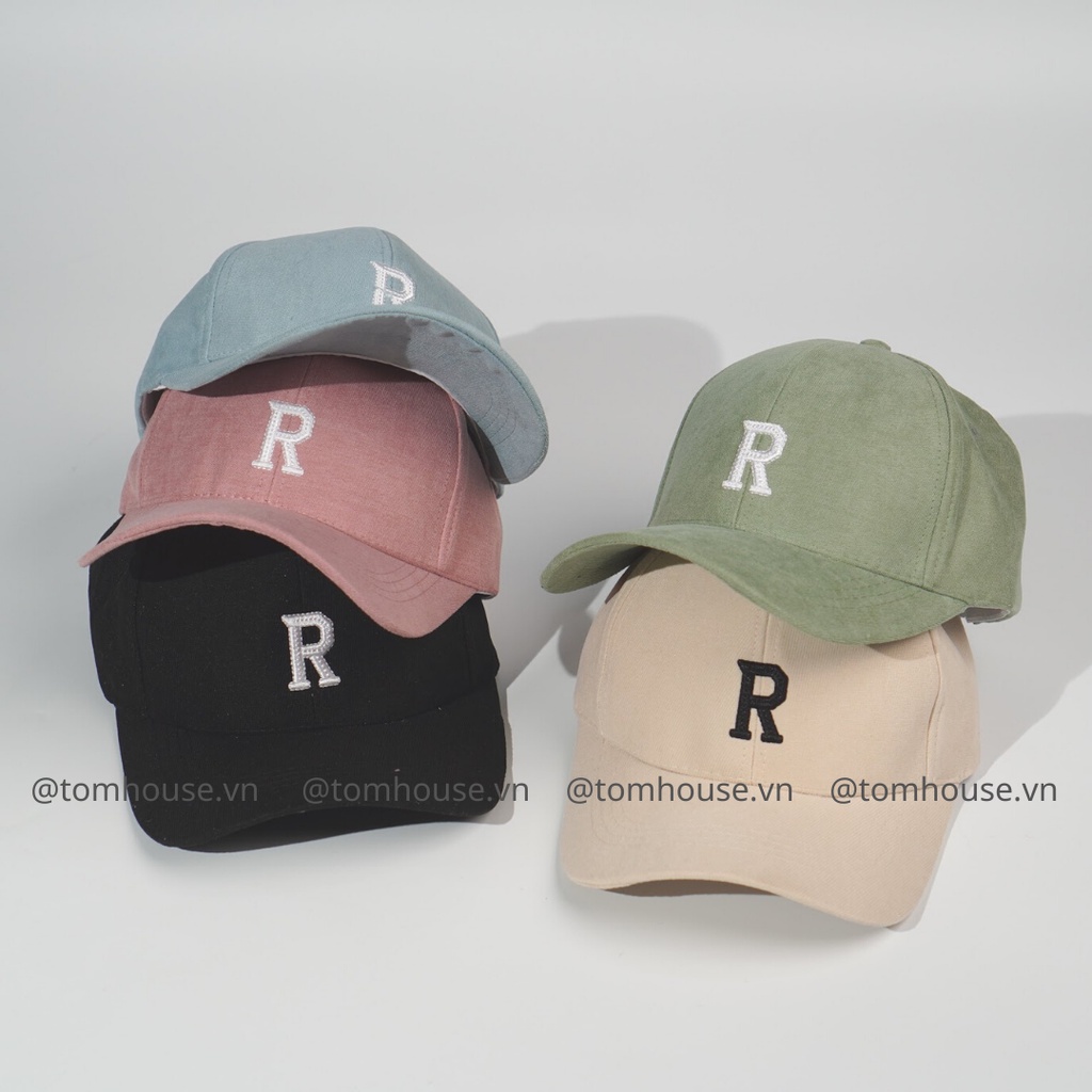 Mũ lưỡi trai, nón kết chất vải nỉ nhung thêu chữ R phụ kiện thời trang phong cách Unisex Tom House