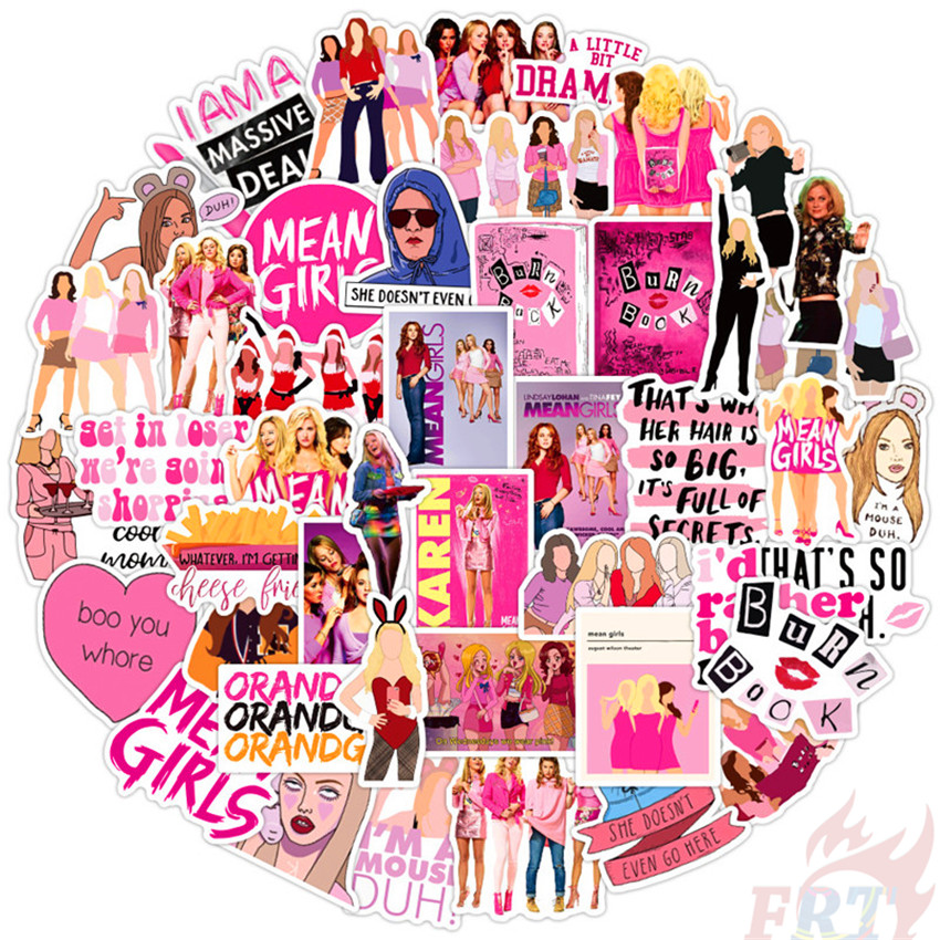 Bộ 50 miếng dán họa tiết Mean Girls Series 03 phong cách thời trang chống thấm nước