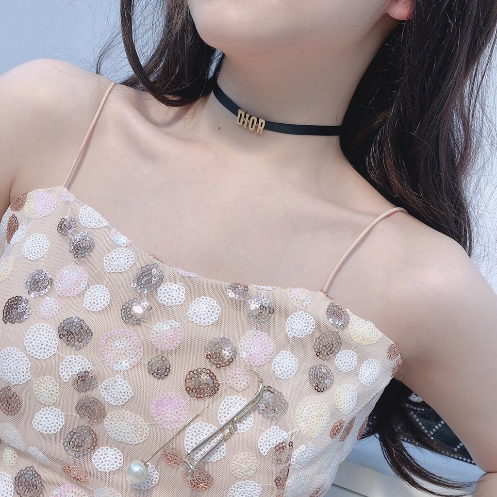 Vòng cổ choker bằng đồng thau hình ngôi sao 5 cánh/ chữ JADior thời trang đơn giản cổ điển