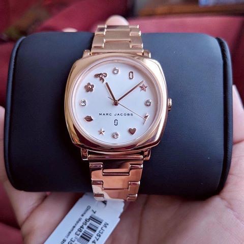 Đồng hồ nữ marc jacobs MJ3574 size 34mm màu vàng hồng kèm hộp hãng