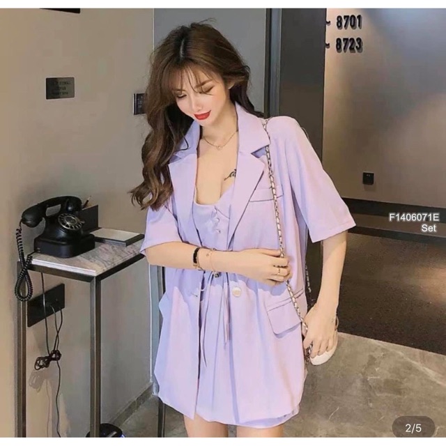 BÁN SỈ SET VEST 3 MÓN ( ÁO VEST + QUẦN SOOC CHUN NƠ + ÁO 2 DÂY CÚC NGỰC )