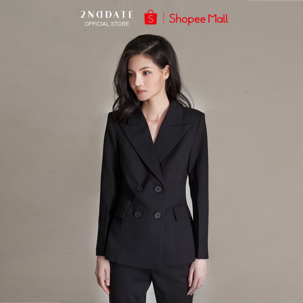 Áo Blazer kiểu 4 cúc màu đen 2NDDATE BL023B