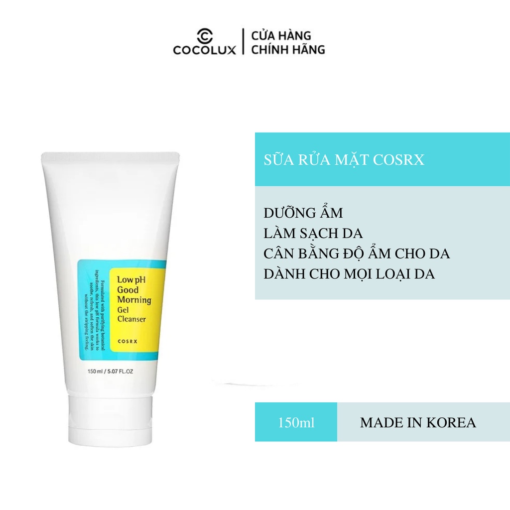 Sữa Rửa Mặt Giảm Mụn Cosrx Low pH Good Morning Gel Cleanser 150ml