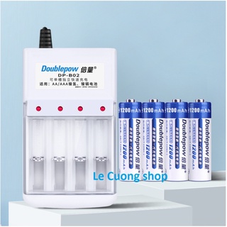 Bộ Sạc Pin DP-B02 , Pin Tiểu Sạc AA 1200mAh Doublepow lắp MIC,máy đo huyết áp,chuột không dây,Đồ chơi trẻ em,loa kẹo kéo