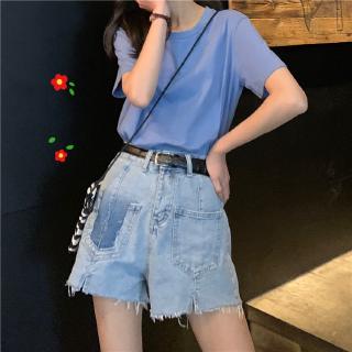 SUGEMIUSI Quần Short Jean Nữ Lưng Cao