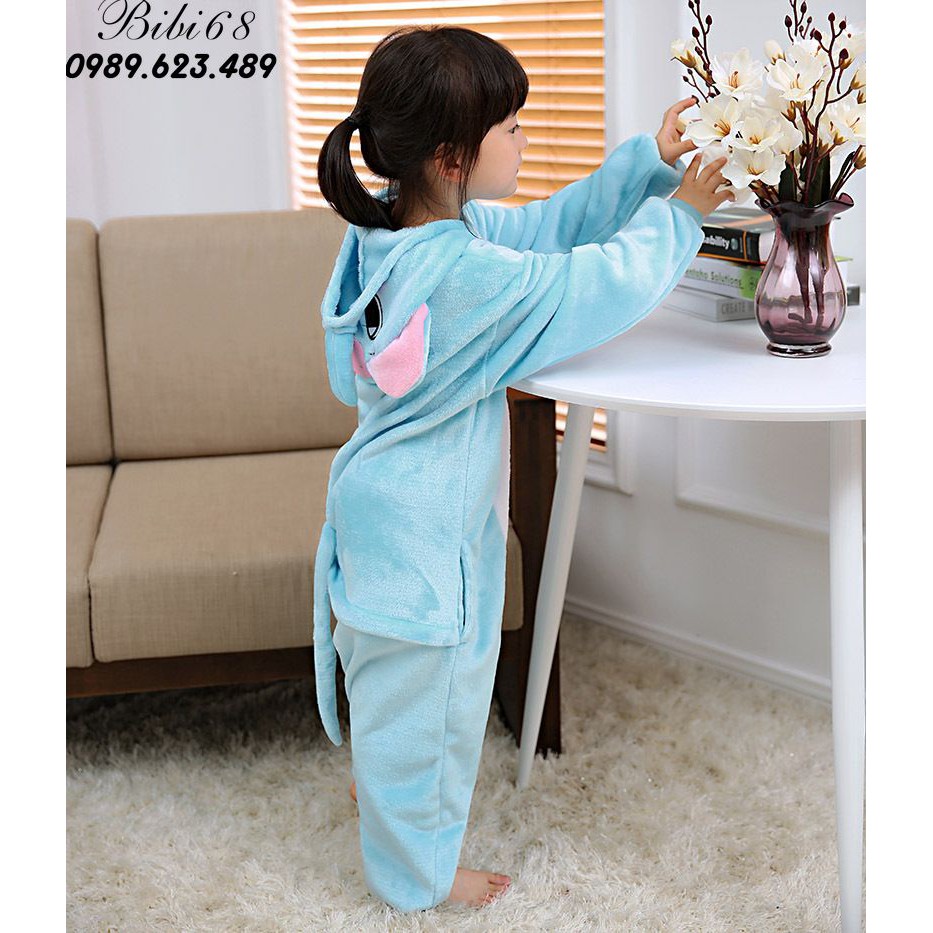 Bộ Đồ thú bò sữa liền thân lông mịn Pijama dành Cho Người Lớn và Trẻ Em kiểu dáng Động Vật Hoạt Hình Cosplay