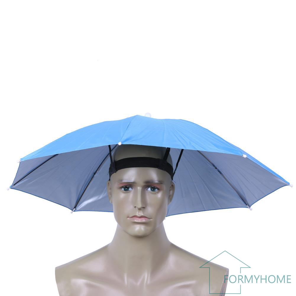 Fo New Arrival Anti-Rain Elastic Band Head Umbrella Hat Outdoor Fishing Sunscreen Tool