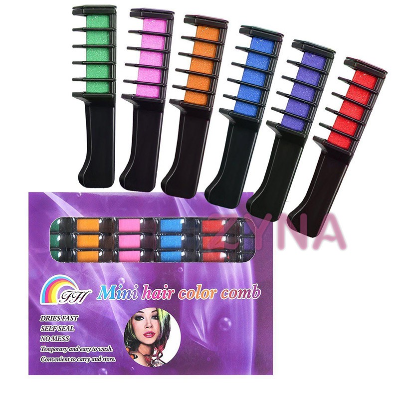 Ready Stock Temporary Hair Chalk Hair Color Comb Dye Salon Party Fans Cosplay Tool &VN