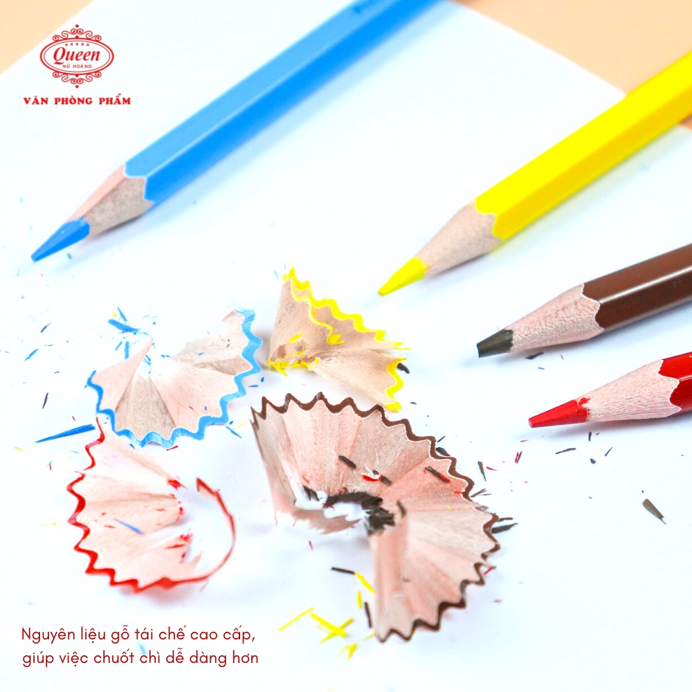 Bút chì màu Queen  - 12/18/24 Màu - CP-H12/CP-H18/CP-H24 - Chính Hãng