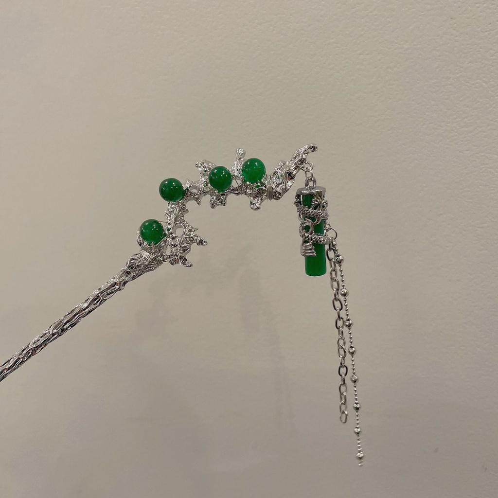 Trâm Cài Tóc Màu Bạc/Xanh Lá Phong Cách Cổ Điển Thời Trang Mùa Hè Xinh Xắn Cho Nữ