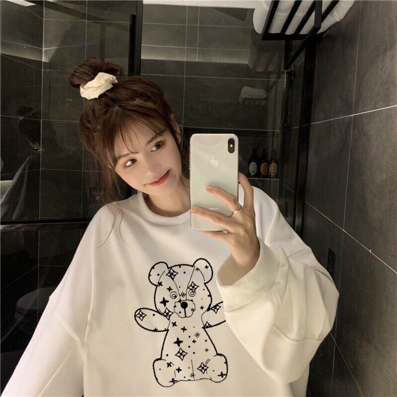 Áo Sweater Nỉ Bông Hình Hot Hit, Áo Thu Đông Ulzzang Unisex Form Rộng