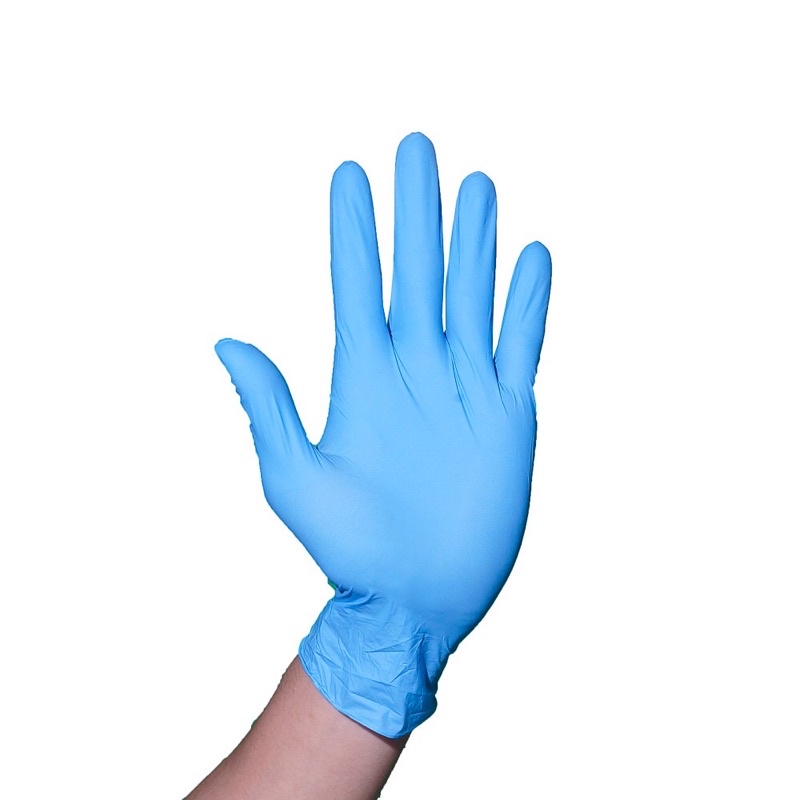 Găng tay y tế màu xanh nitrile không bột 100 chiếc