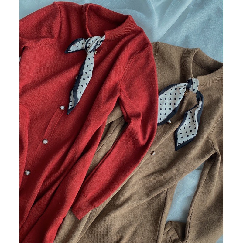 váy len kèm khăn lụa 3965