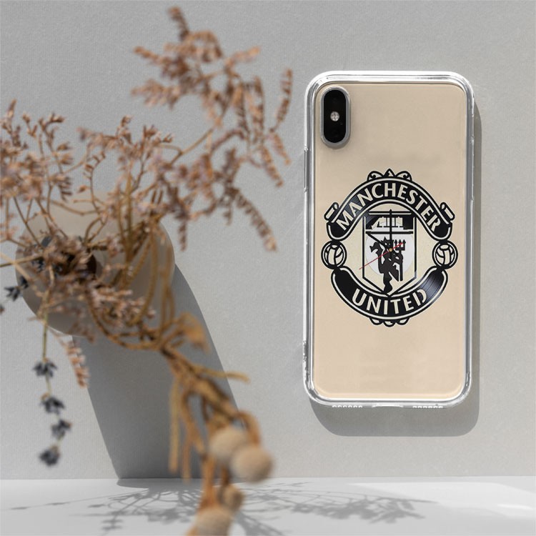 Ốp lưng iphone silicon chống bẩn đội bóng Manchester United clock cho Ip 5 đến 11 12 Pro Max BLUMAN0060
