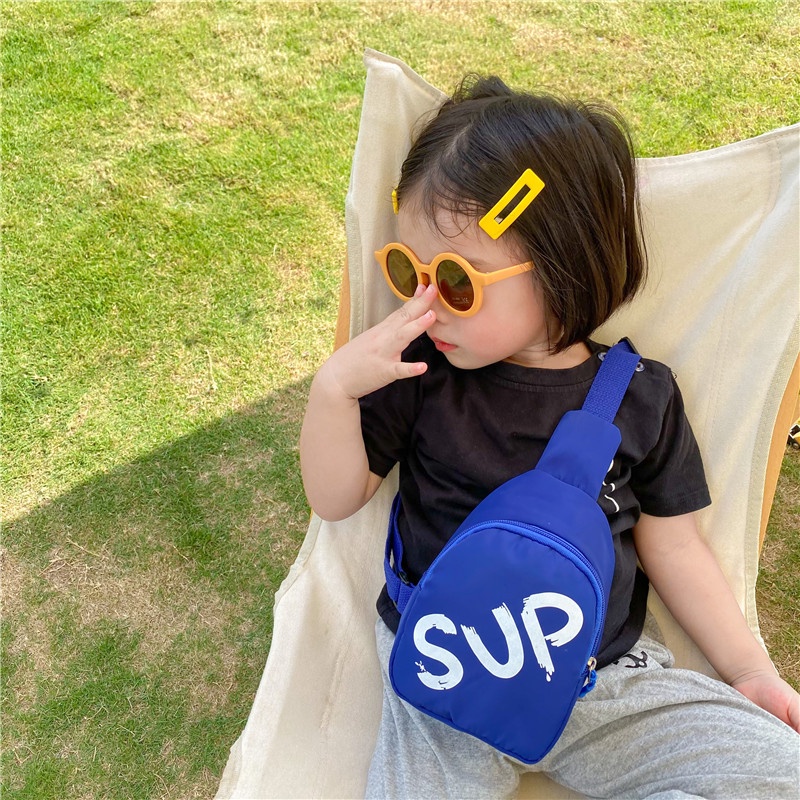 Túi bao tử thời trang chữ SUP nhiều màu túi đeo vai trẻ em cho bé trai bé gái
