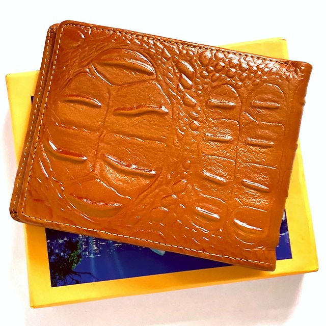 Ví nam da bò 100% dập vân cá sấu hàng nhập khẩu - bóp da nam dáng ngang Sang Trọng - Đẳng Cấp [ Bh 24 tháng ]