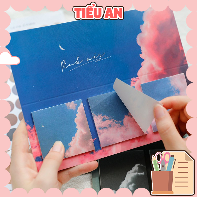 Bộ giấy Note 3 mẫu Thời Tiết hình ảnh siêu dễ thương (60 tờ - 6x6 cm) - Phần 2