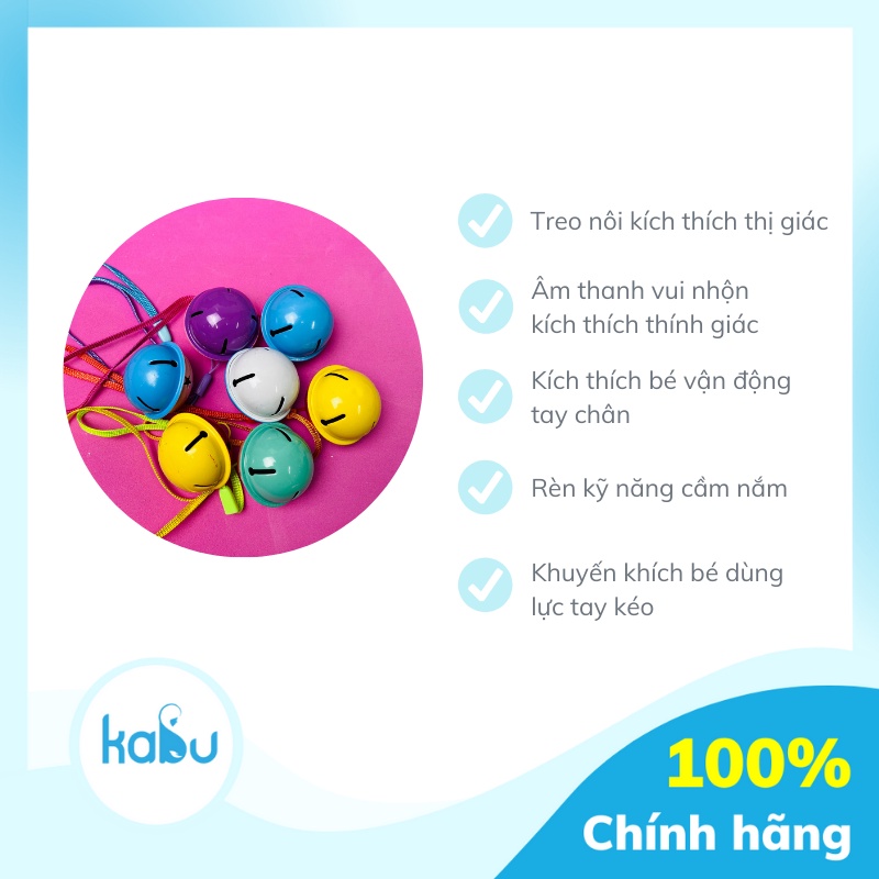 KABU - Chuông Lục Lạc Nhiều Màu, Chuông Đồ Chơi Trẻ Sơ Sinh Kích Thích Đa Giác Quan