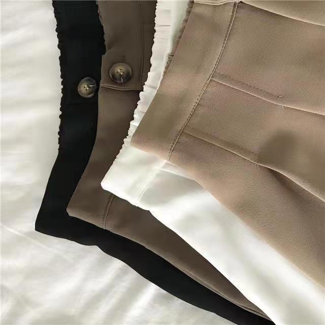 [Linin] Quần Short Dáng Chữ a Ống Rộng Lưng Cao Xếp Ly Phong Cách Mới Cho Nữ