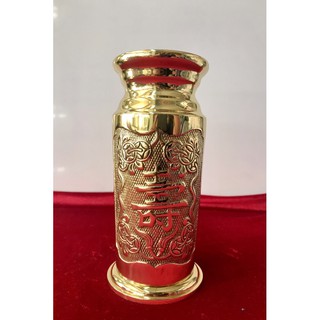 Ống đựng nhang bằng đồng, ống đựng nhan song long thuận phát cao 19cm