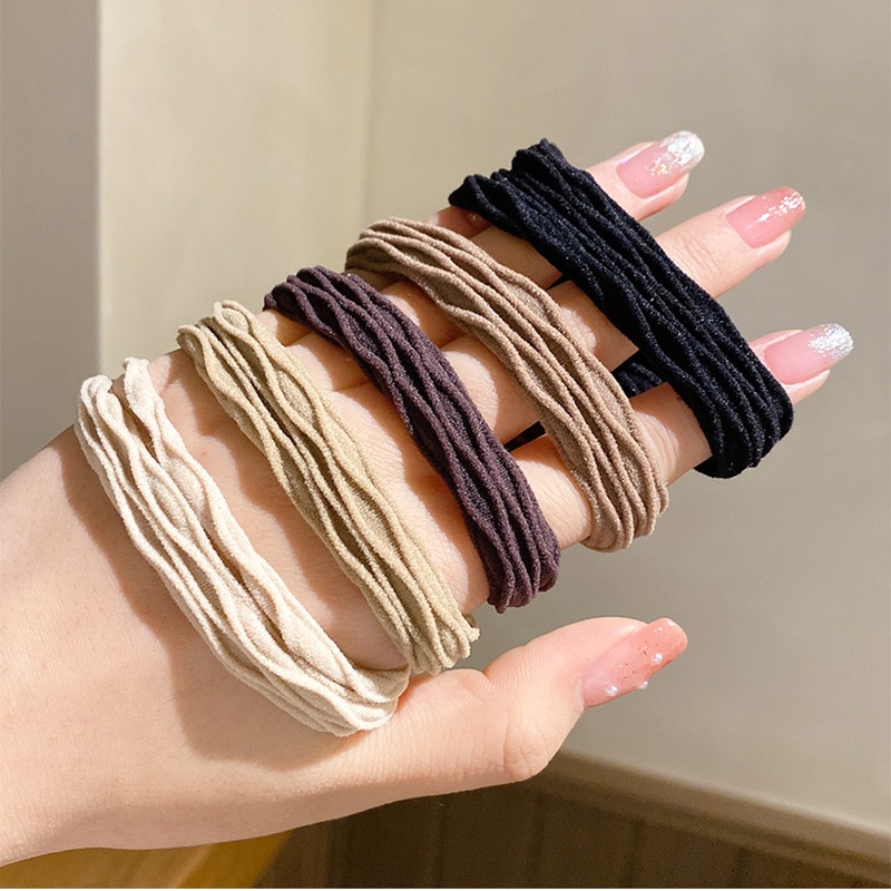 Dây Buộc Tóc Cao Su Màu Cà Phê Thời Trang Không Đau