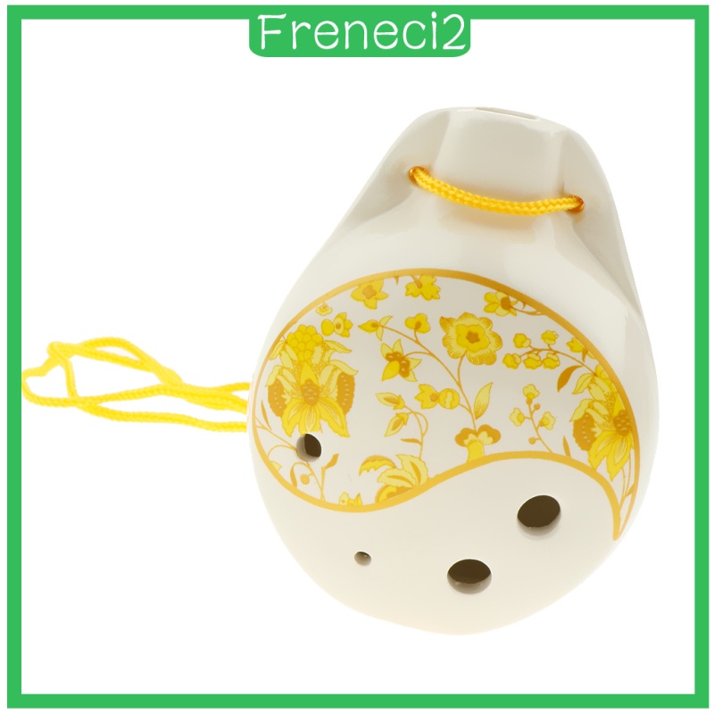 [FRENECI2] Ceramic Alto Ocarina 6 Hole C Key for Children Adult Beginners Students