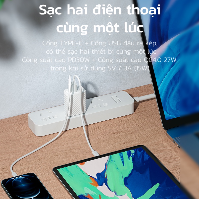 Củ Sạc Nhanh BASIKE 12W 22.5W 30W USB hỗ trợ Sạc Nhanh cho HUAWEI Samsung