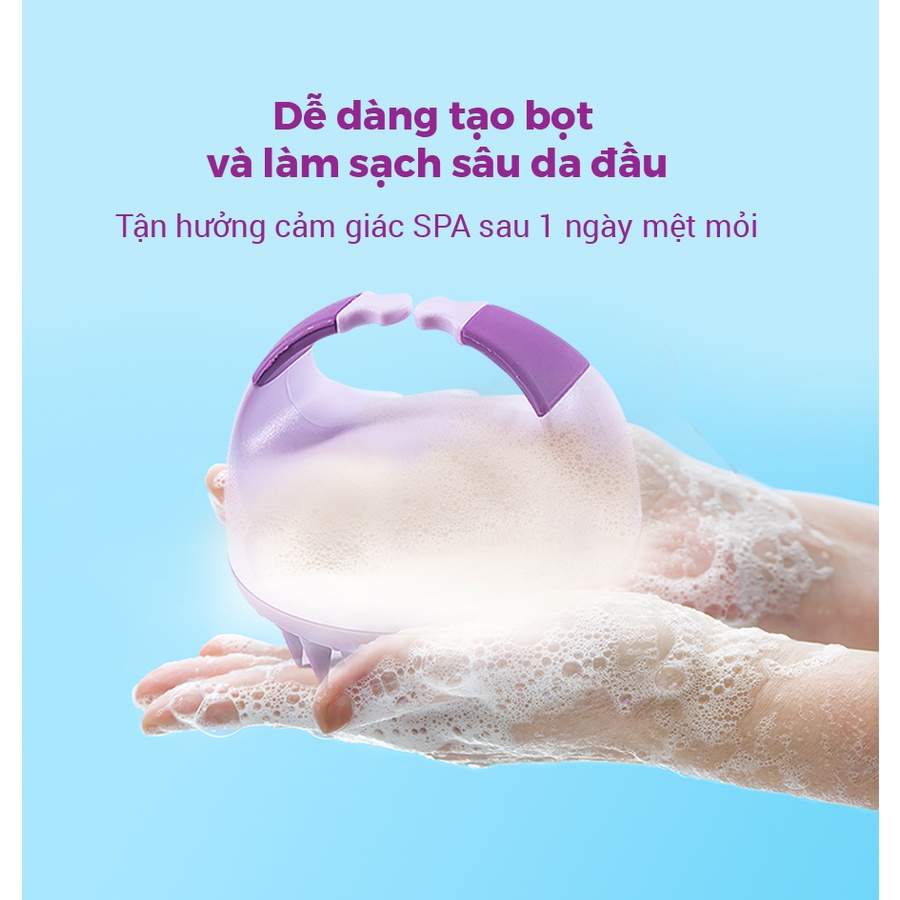 Lược gội đầu massage Life360 LE-LGD22 GIẢM GÀU, GIẢM RỤNG TÓC HIỆU QUẢ - Màu Tím - Hàng Chính Hãng