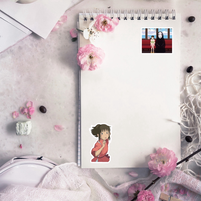 ❉ Miyazaki Hayao - Spirited Away Giấy và decal dán tường ❉ 50Pcs/Set Anime DIY Mixed Laptop Skateboard Doodle Stickers