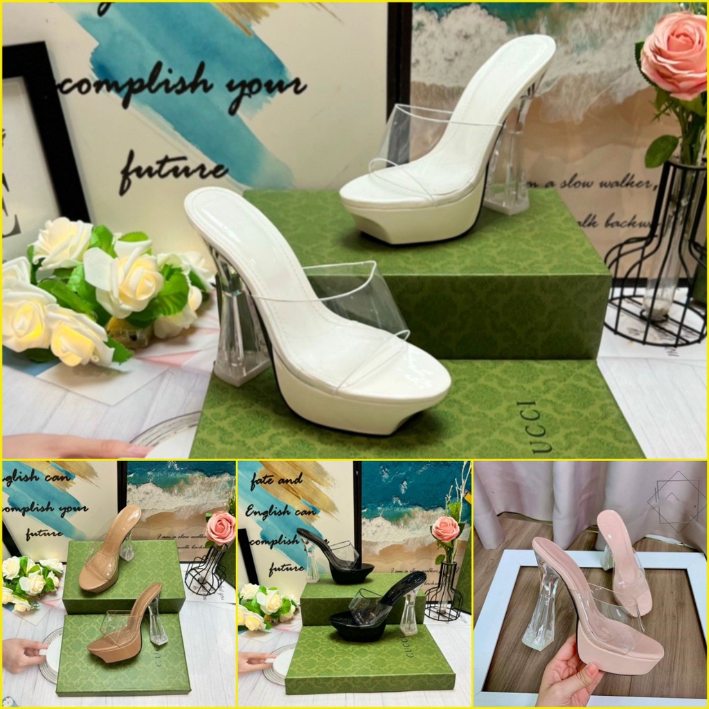 Dép Nữ Đế Cao Quai Trong Viền Màu - Cao Gót 13 Phân Đế To Đúp Kép Hàng Cao Cấp QP199