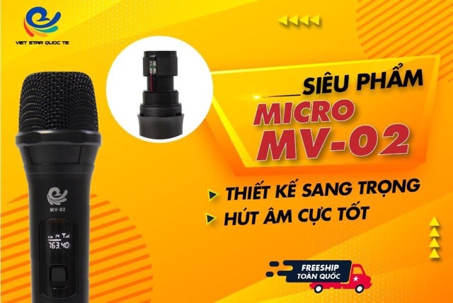 [BIGSALE] Micro karaoke không dây HÃNG Vietstar MV02/ CÓ DÂY SIÊU RẺ