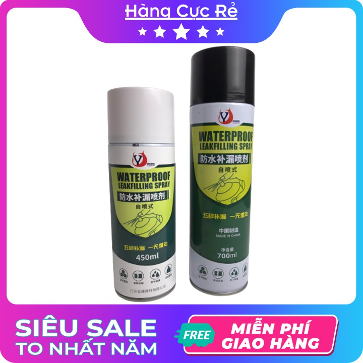 Combo 2 chai 450ml xịt chống thấm dột tường, trần nhà, sân thượng, nhà vệ sinh, máng xối - Shop Hàng Cực Rẻ