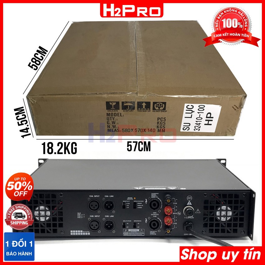 Cục đẩy công suất 2 kênh AAP LA600 H2Pro, 1200w-20 sò lớn TOSHIBA-nguồn xuyến, cục đẩy công suất karaoke cao cấp tặng qà