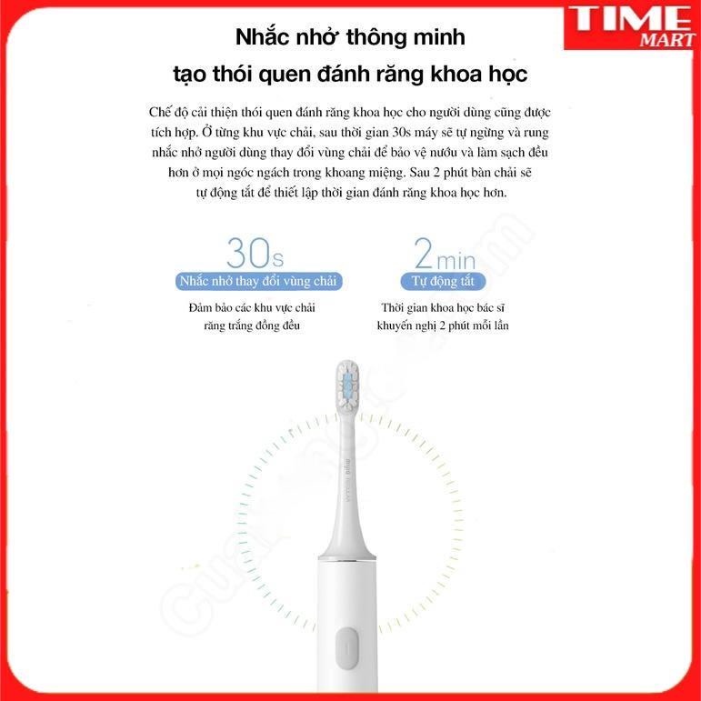 Bàn chải điện Xiaomi Mijia T300 - Bàn chải đánh răng pin sạc kháng nước ipx7 bảo vệ nướu [TIME_MART siêu thị tiện ích gi