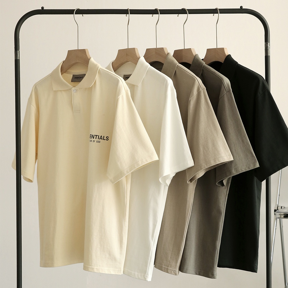 Áo Polo Essentials - Áo polo nữ HappyTee ngực trái vải nỉ da cá 100 cotton 4 Màu Trắng Đen Xám Vàng Be dễ mặt dễ phối đ